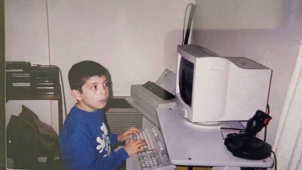As a kid, at the computer
