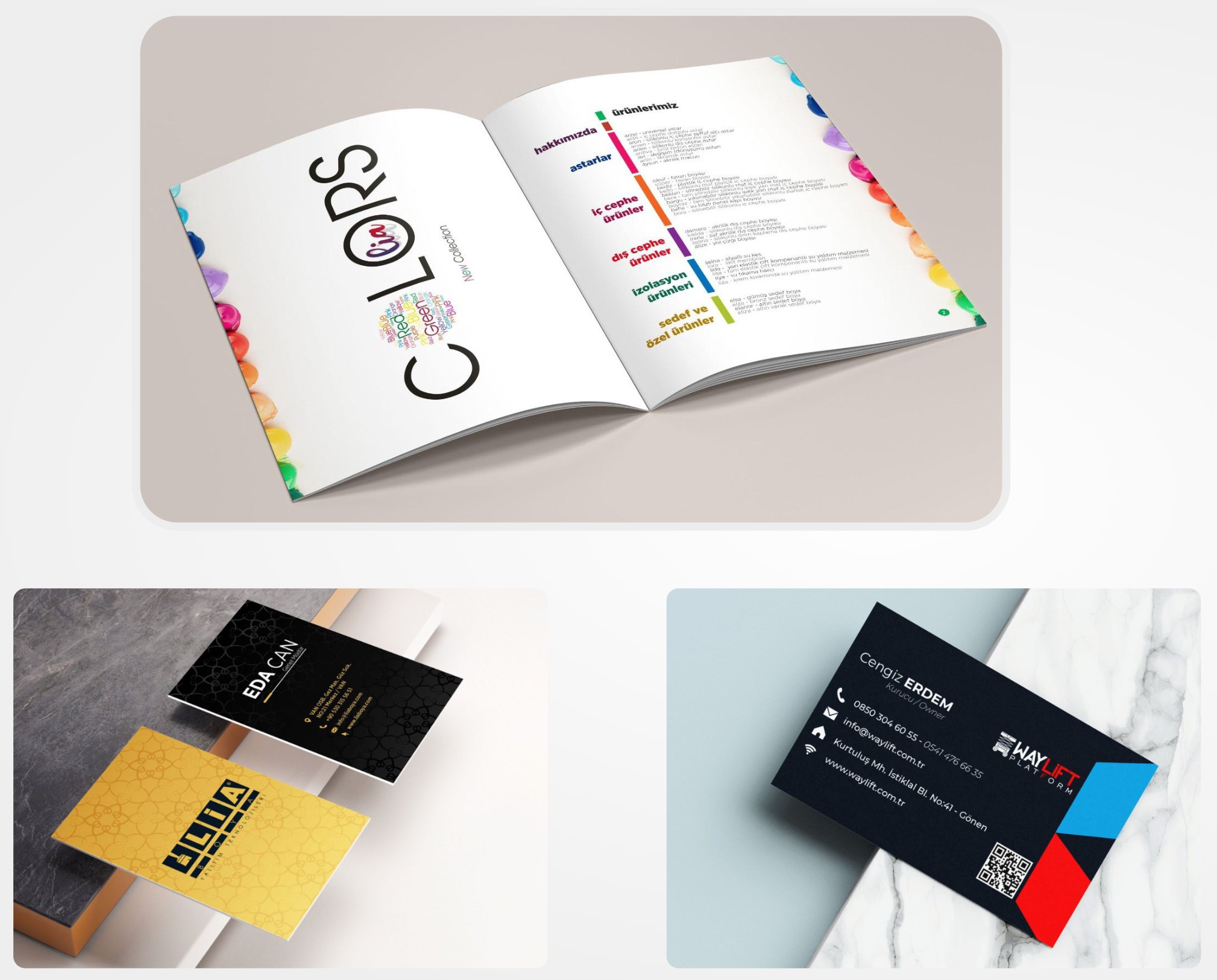 Print Materials — Graphic Design · Catalogues & business cards